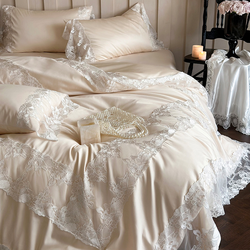 法式浪漫蕾丝长绒棉四件套