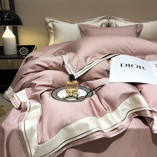 特价进口140支匹马棉四件套100纯棉纯色被套全棉轻奢北欧床上用品