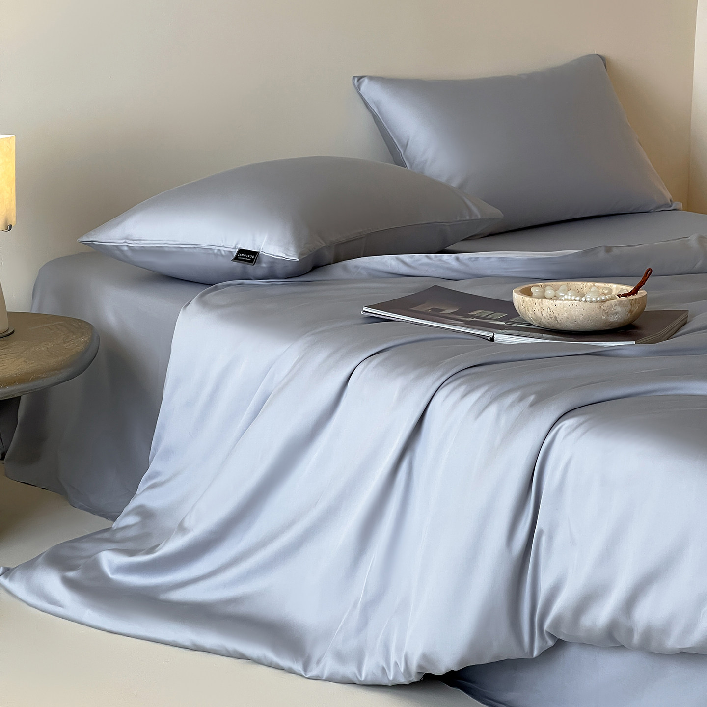 特价进口100支双面天丝四件套夏季纯色简约冰丝被套床单裸睡床品