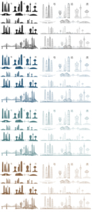 大湾区粤港澳澳门广东香港广州深圳建筑城市地标天际线条描稿素材