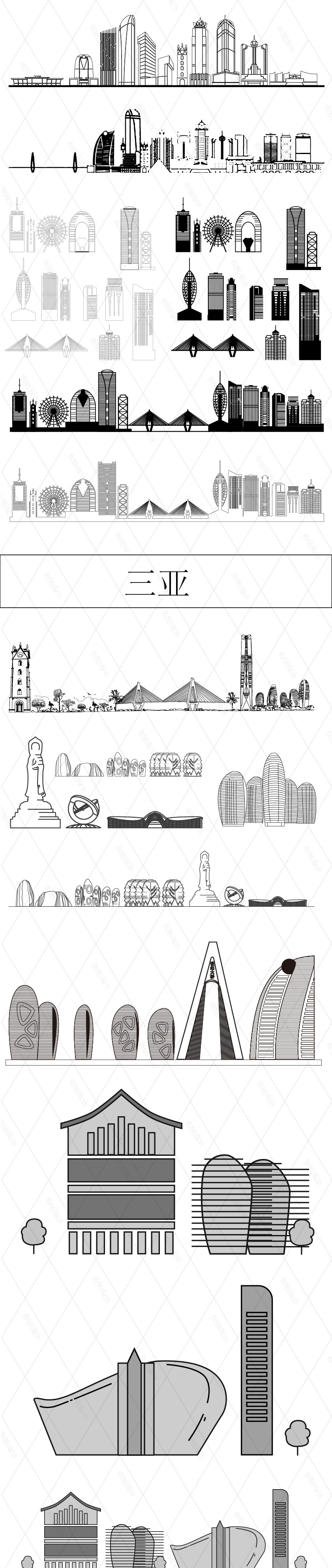 海南地标建筑手绘,海南地标建筑(第2页)_大山谷图库