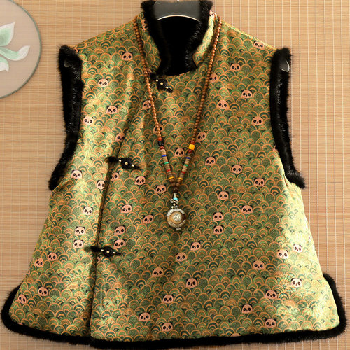 新中式盘扣马甲2026背心秋季新款复古提花无袖国风坎肩百搭上衣