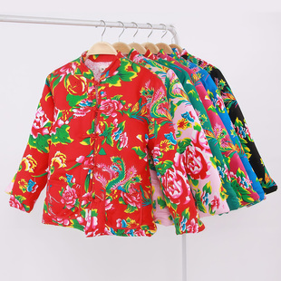 东北大花袄2026新款加厚花布棉衣棉服牡丹花冬季修身保暖棉袄外套
