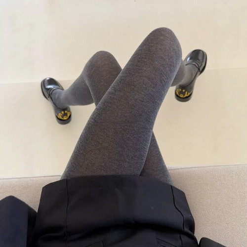 打底袜高智感复古miu系秋冬不勒脚丝袜亲肤软糯微透肤烟灰连1009k