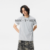 夏季 t恤男女款 慵懒风基础潮牌情侣打底上衣 复古纯色设计短袖 美式