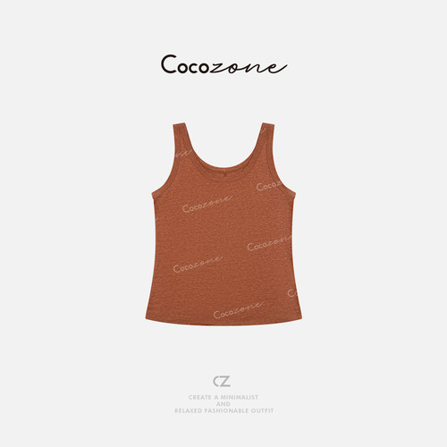 COCOZONE刘一一 【100亚麻】简约U领内搭背心女夏季小心机设计感
