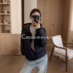 COCO ZONE刘一一排骨鹅95白鹅绒连帽拉链加厚保暖羽绒服外套女