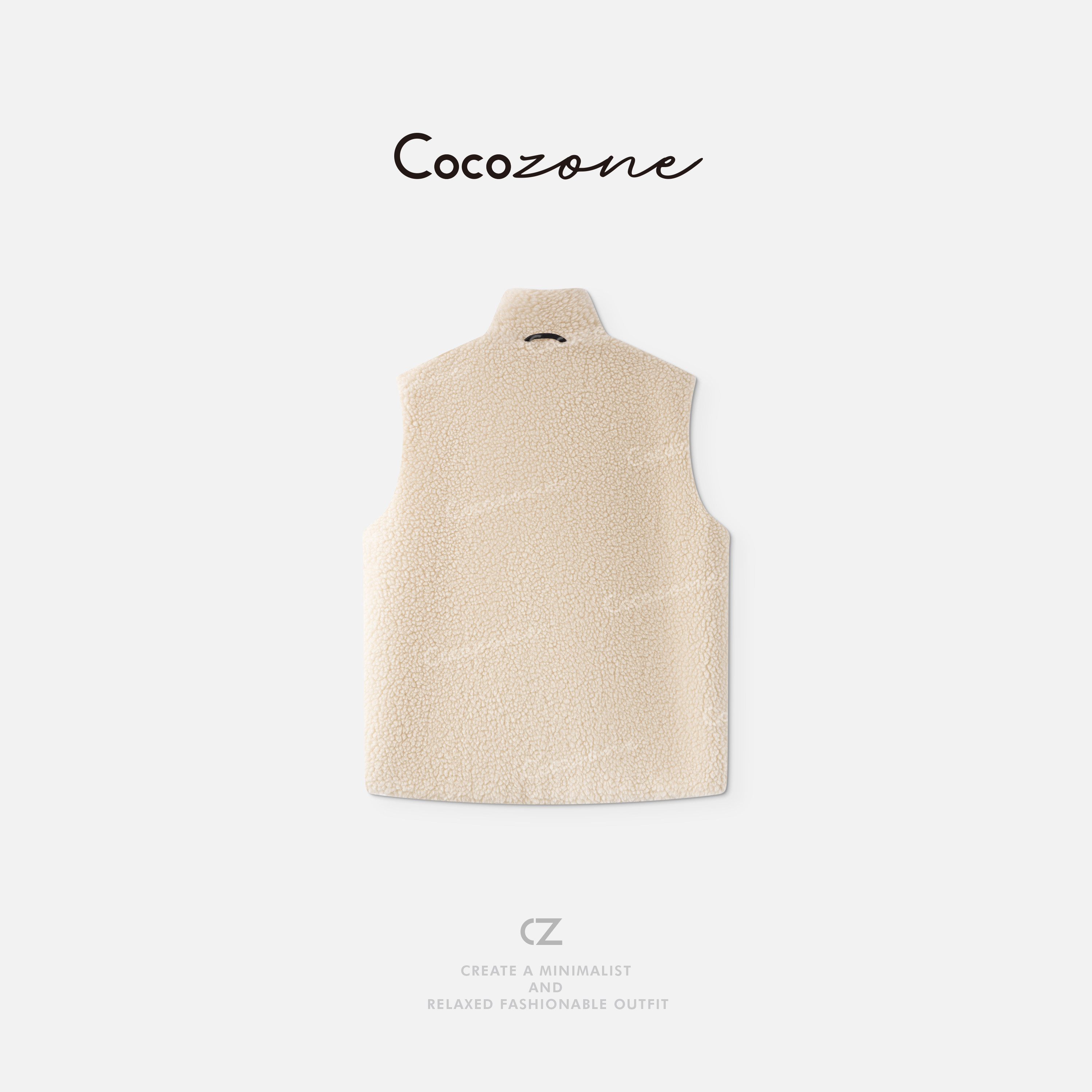 COCO ZONE刘一一双面穿马甲背心女秋冬保暖摇粒绒开衫外套女