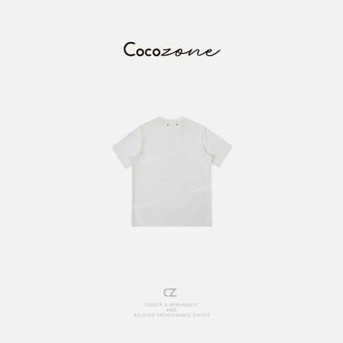 COCO ZONE 刘一一【100纯棉】2026复古做旧领口磨破圆领短袖T恤女