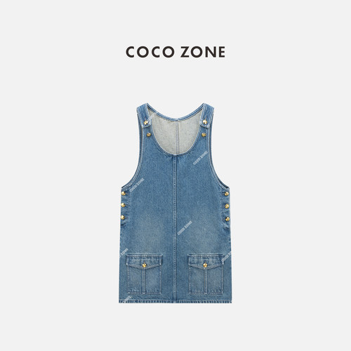 COCOZONE刘一一牛仔背带裙