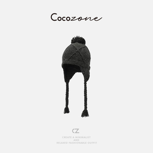 COCO ZONE 刘 一一【羊毛混纺】护耳毛线针织帽子 CD2A2690