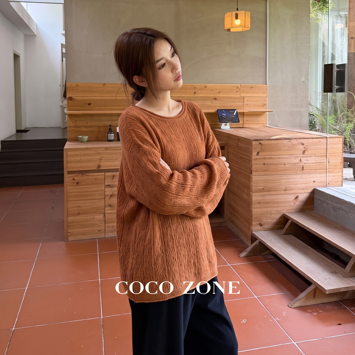 COCO ZONE刘一一"棉花糖"2026秋季新款长袖毛织时尚外穿上衣女