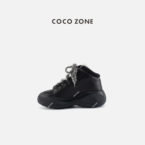 COCO ZONE刘一一 春季小香风拼色系带休闲鞋加绒厚底女鞋CC2D2770