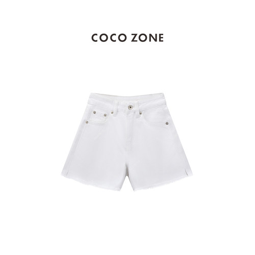 COCO ZONE 刘一一 2026春夏季毛边牛仔短裤宽松显瘦直筒A字裤女