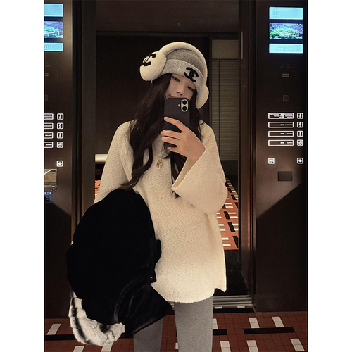 COCOZONE刘一一圆领针织上衣