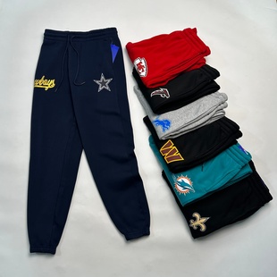 北美橄榄球男士 裤 加绒卫裤 型印花队标超级大码 束口小脚版 福利款