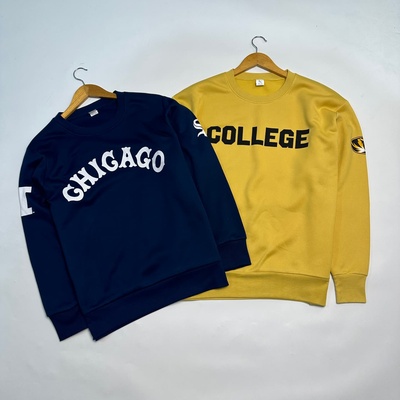 断码男士全涤加绒棒球卫衣胶印标