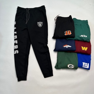 直筒锥型束口长裤 春秋好裤 胶印标 加绒卫裤 北美橄榄球突袭者男士