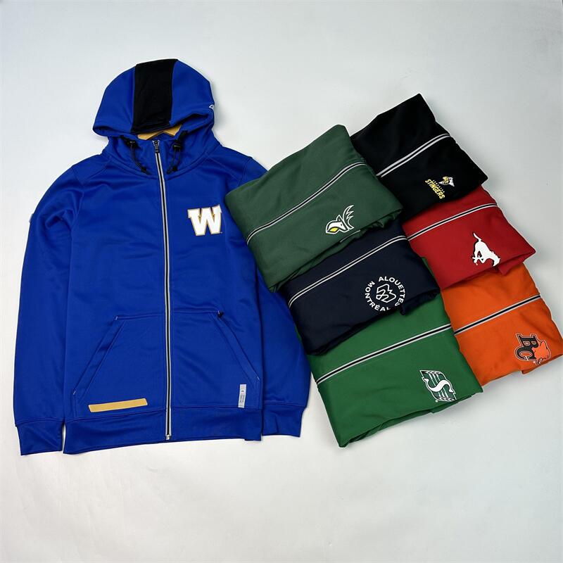 美式印花连帽春秋修身拉链口袋