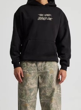 落肩袖宽松大版 美式潮牌2PAC男士加绒卫衣 voersize风格刺绣字母