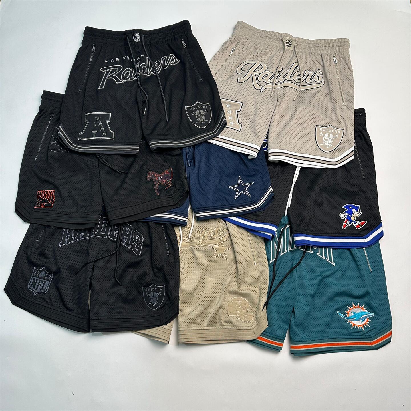 美式高街重磅双层网眼短裤刺绣标