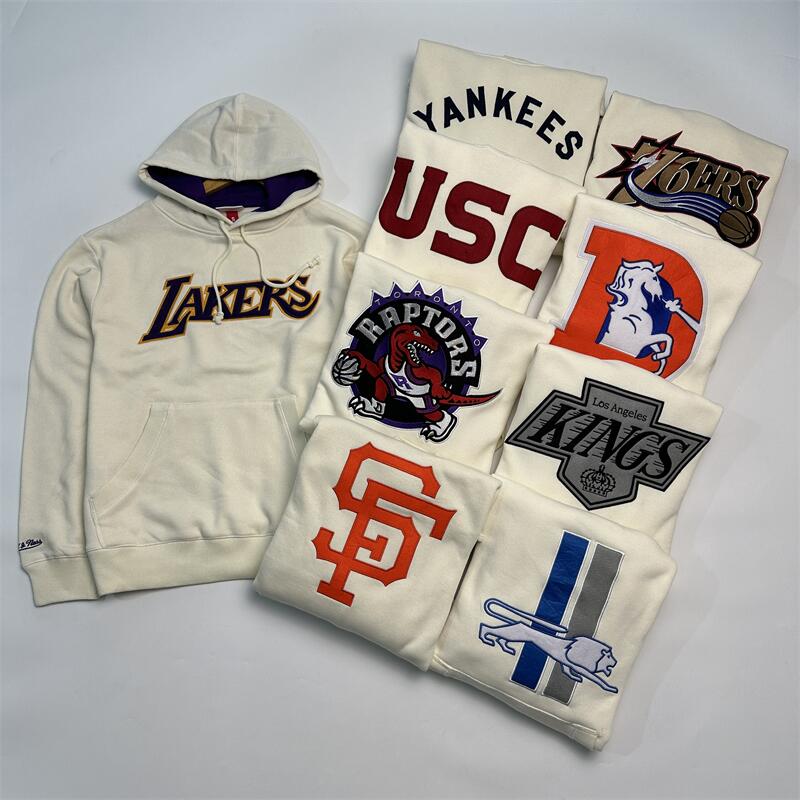 贴布绣美国篮球连帽加绒卫衣