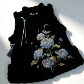 新中式 国风重工刺绣旗袍背心夹棉外套复古棉坎肩 马甲汉服女春秋款