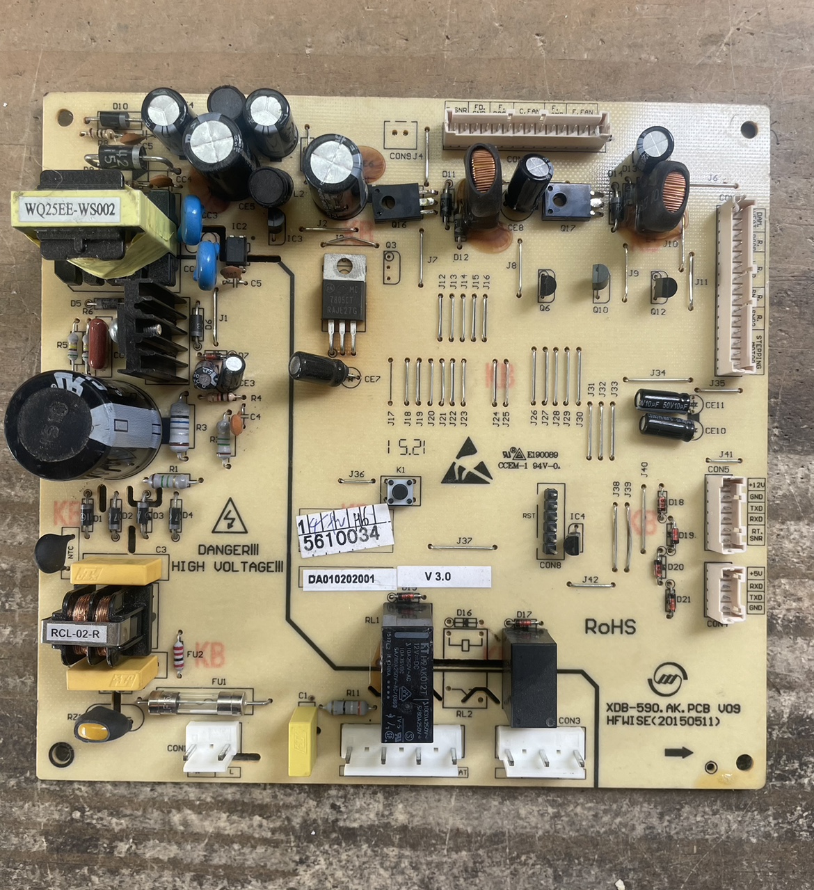 美的冰箱BCD-516-603-610电源板主板XDB-590.AK.PCB V07/V08/V09