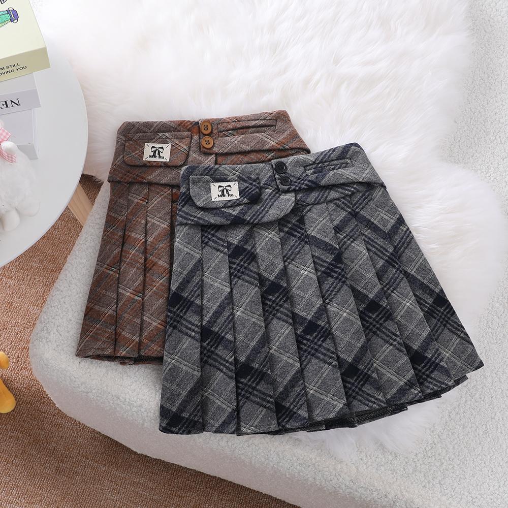 女童高腰百褶裙2025夏季新款