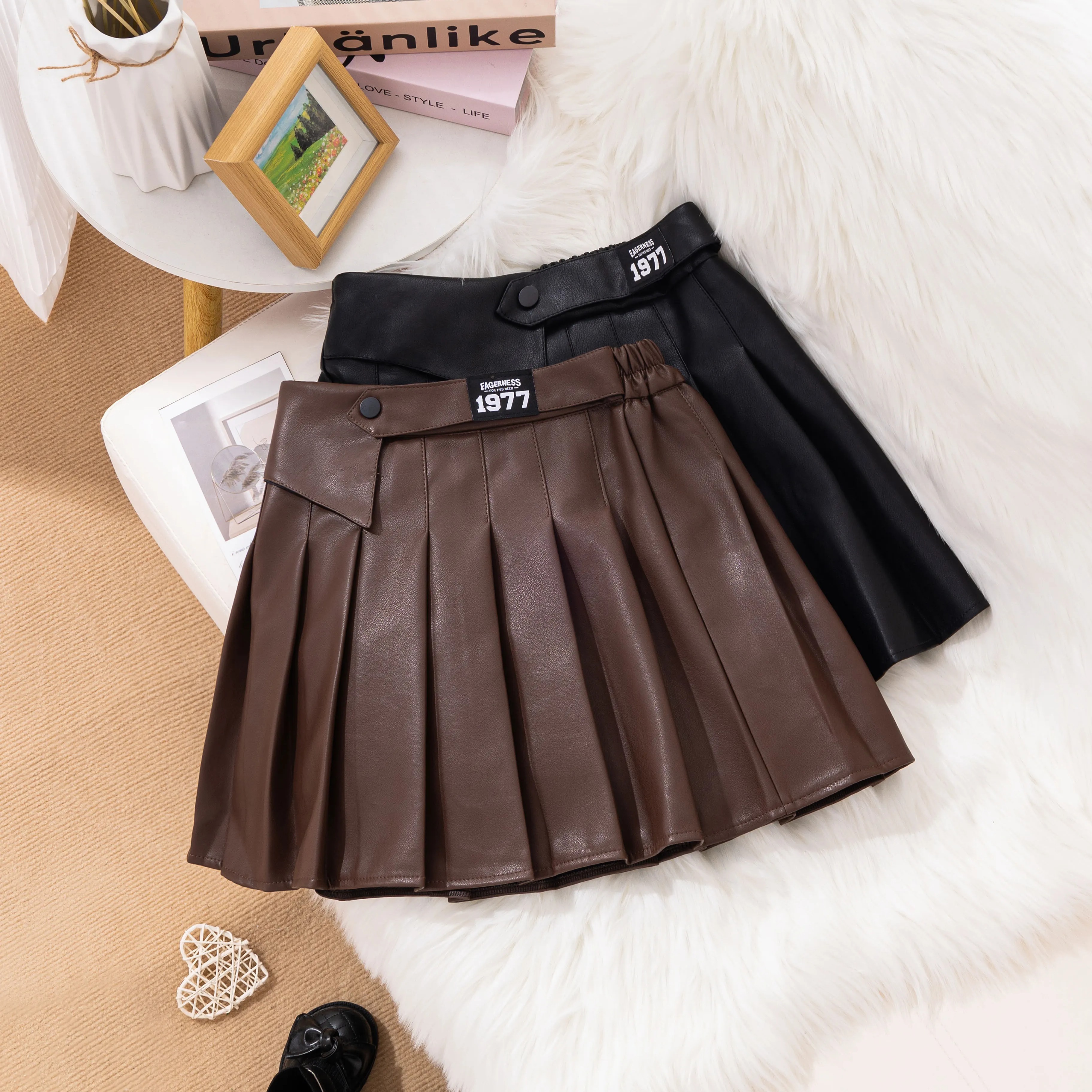 女童pu皮裙半身裙夏季新款