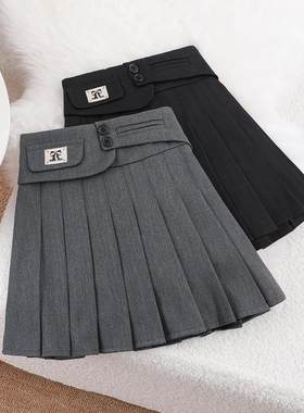 布袋谷半身裙百褶裙西装jk学院风