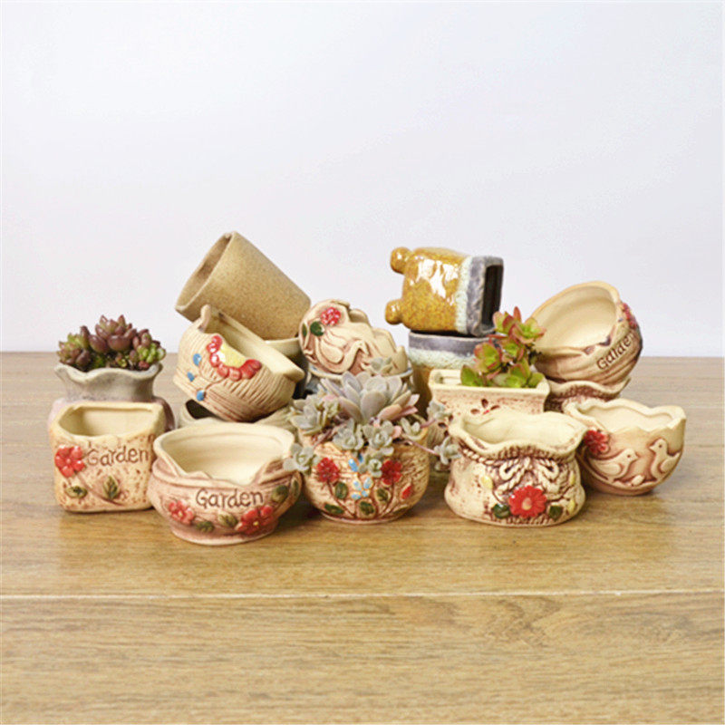 包邮简约个性中国风还原流釉素烧窑变粗陶彩绘多肉小陶瓷花盆桌面,鲜花速递/花卉仿真/绿植园艺,花盆,淘宝优惠券,粉丝福利购,淘宝优惠卷