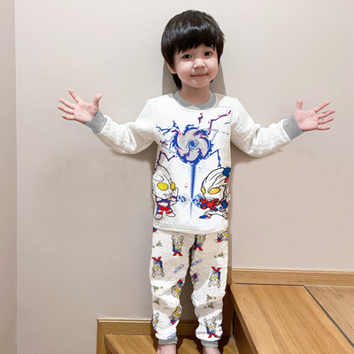 儿童睡衣三层夹棉加厚保暖套装