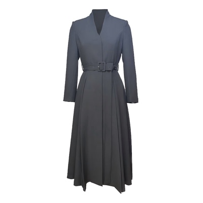 断码怎么办【晓雯姐妹x深圳OCT】NQ8011 精纺羊毛收腰风衣裙