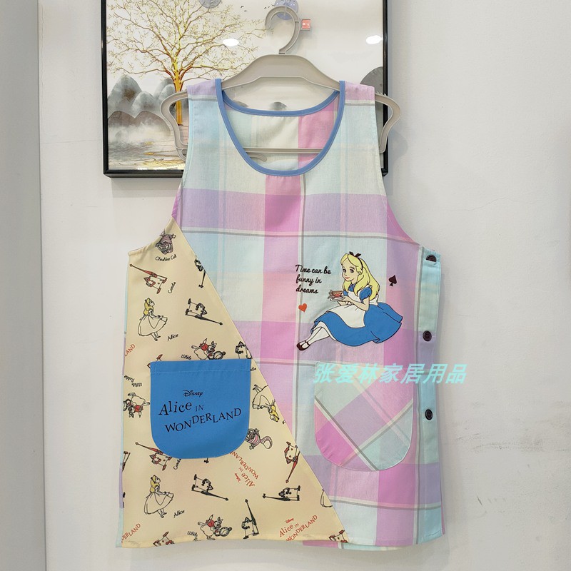 可爱卡通背心式围裙刺绣日式