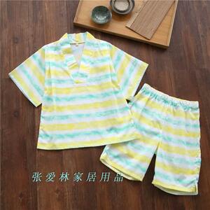 促销！日式和服男女童居家服梭织亲肤纯棉短袖短裤睡衣套
