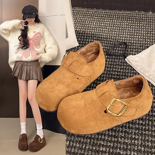 厚底内增高勃肯鞋女2025冬季新款