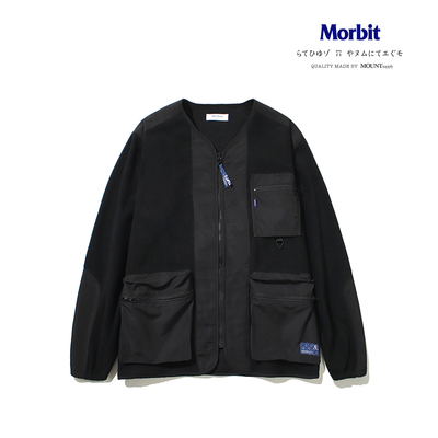 Morbit厚秋冬摇粒绒外套古布拼贴