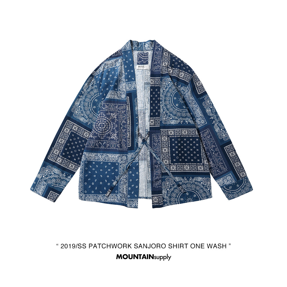 mountsupply拼布日系道袍衬衫kimono平田和宏kapital腰果花visvim