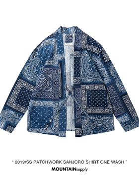 【清仓价/不退换】拼布日系道袍衬衫平田和宏kapital腰果花visvim