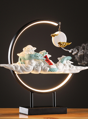 新中式创意定制龙摆件装饰礼品家居办公室玄关桌面软装饰乔迁开业