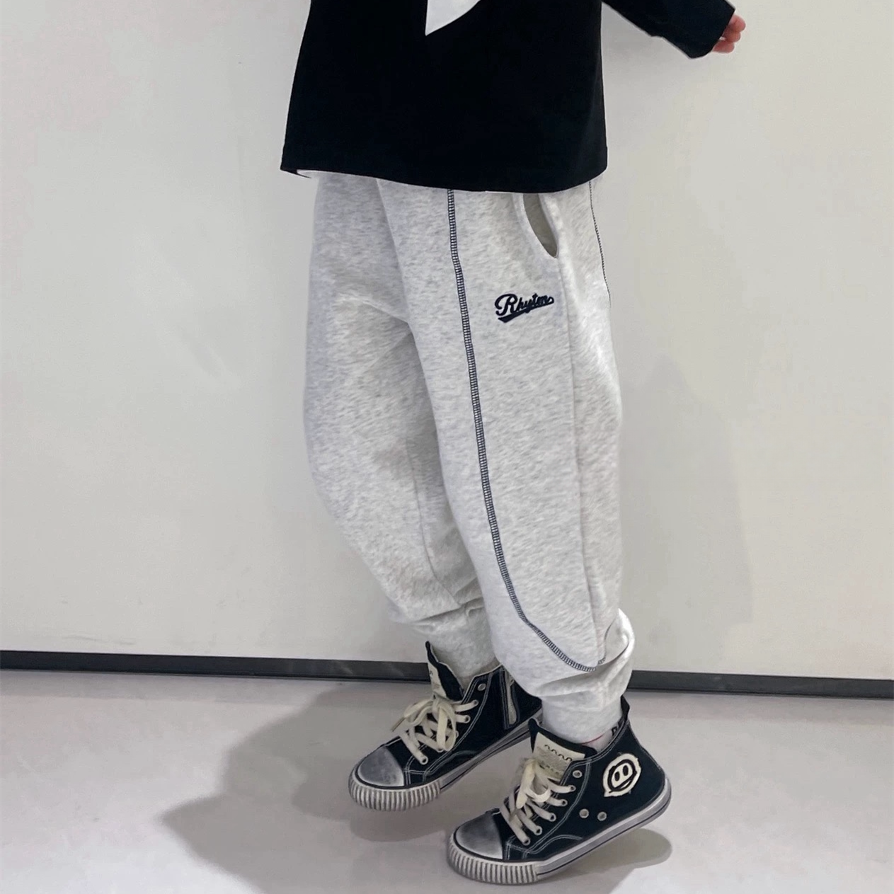 厚款纯棉毛圈卫裤长裤童装男女童图片