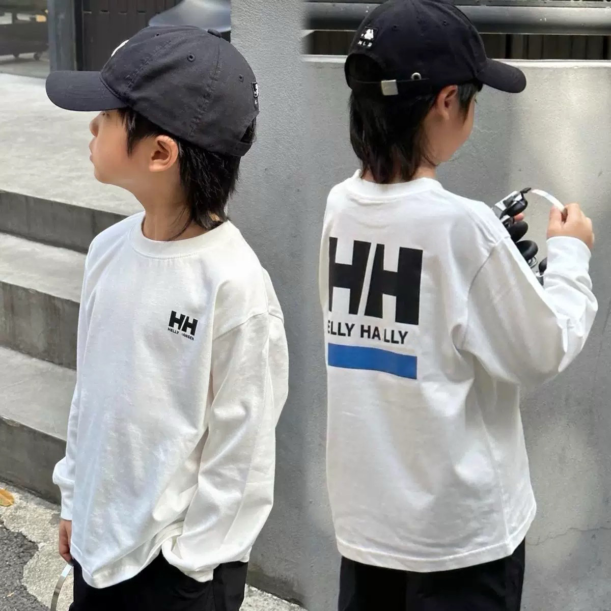 清爽型男孩长袖打底衫春夏款中大童男童运动休闲长袖T恤白色纯棉