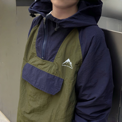 户外冲锋衣连帽外套卫衣男童秋款