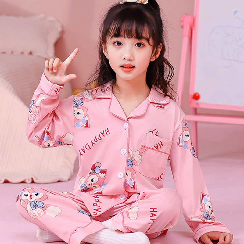 玲娜贝尔长袖儿童睡衣小女孩纯棉家居服套装