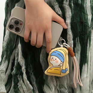 手机挂件定制来图定做DIY包包手绘小玩偶吊坠钥匙扣挂饰绳手机链