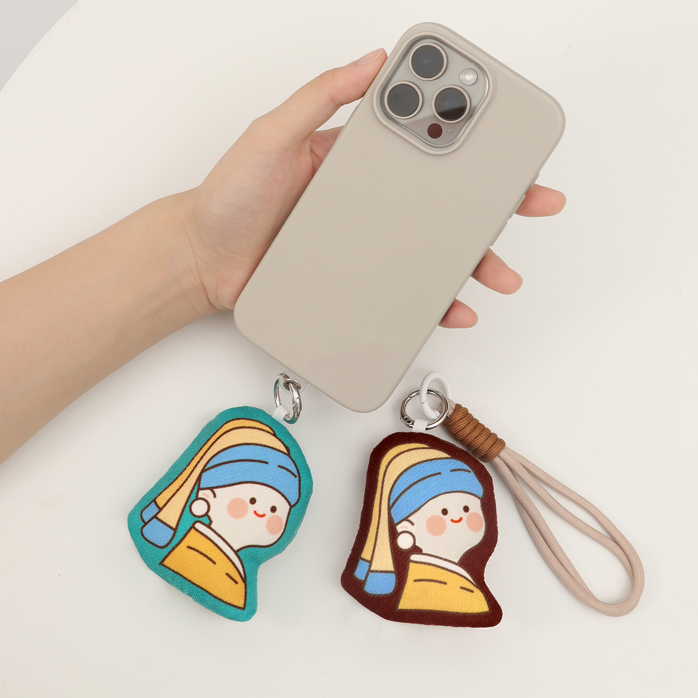 手机小玩偶挂件定做来图定制DIY包包挂饰手绘吊坠钥匙扣绳手机链