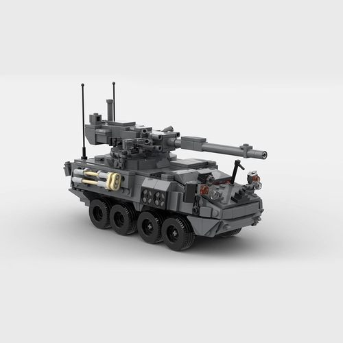 M1128装甲车模型MOC积木玩具