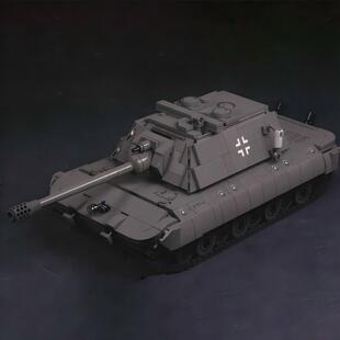 MOC积木军事 二战E100重型坦克模型 儿童小颗粒拼装积木玩具男