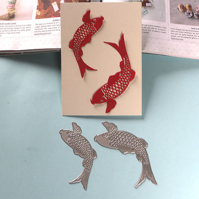 切割模板DIY刀模cutting die滚花机纸艺机新年喜庆鲤鱼DIY手工